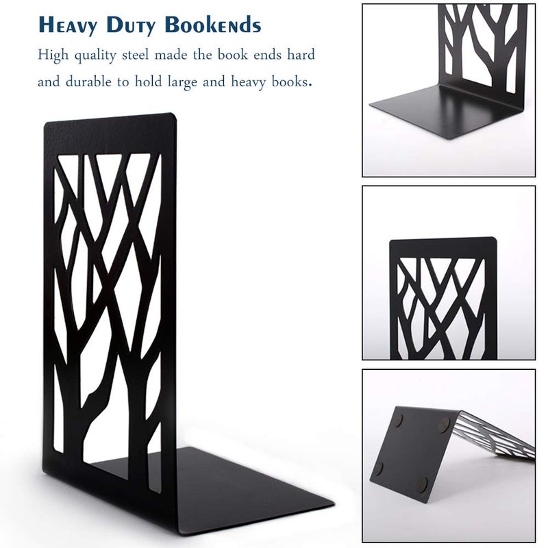 shikaman 2 Pair Book Ends,Metal Book End Supports for Bookrack Desk - Image 3